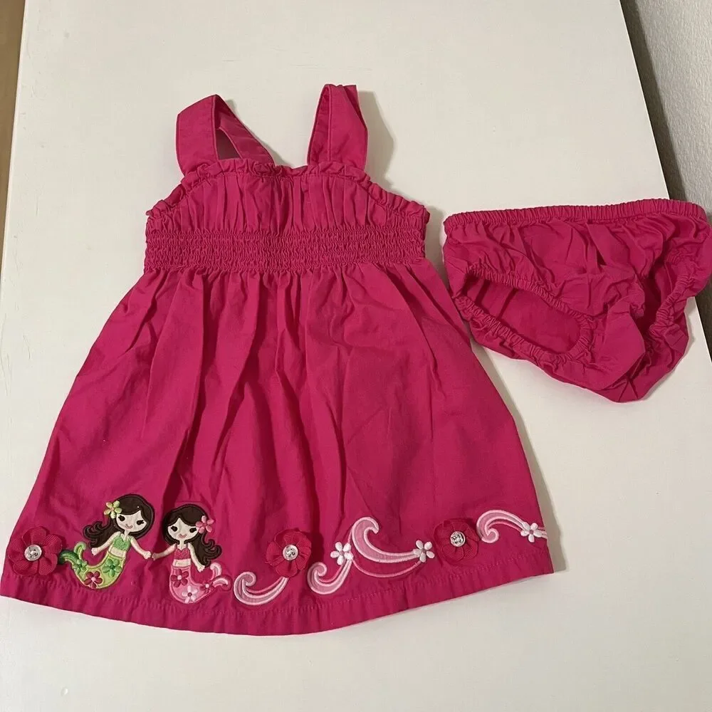 gymboree mermaid dress Dress Set Mermaid Blue Stripe Gymboree Mermaid size 6-12 month New